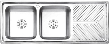 FY-12050A Double Bowl Sink with Drainboard