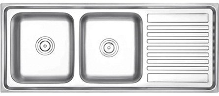 FY-12050B Double Bowl Sink with Drainboard