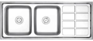FY-12050C Double Bowl Sink with Drainboard