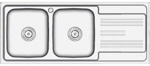 FY-12050F Double Bowl Sink with Drainboard