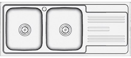 FY-12050F Double Bowl Sink with Drainboard