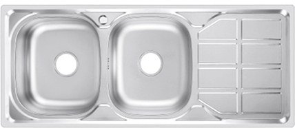 FY-12050K Double Bowl Sink with Drainboard