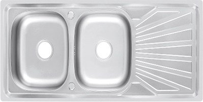 FY-12050L Double Bowl Sink with Drainboard
